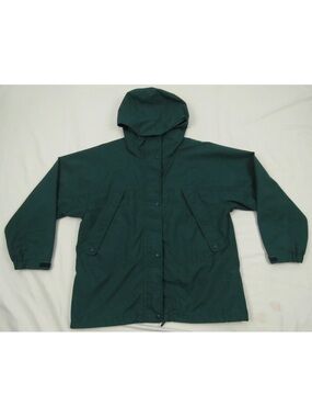 Eddie Bauer Goretex Waterproof Wind Rain Womens Hooded Full Zip Coat Jacket M